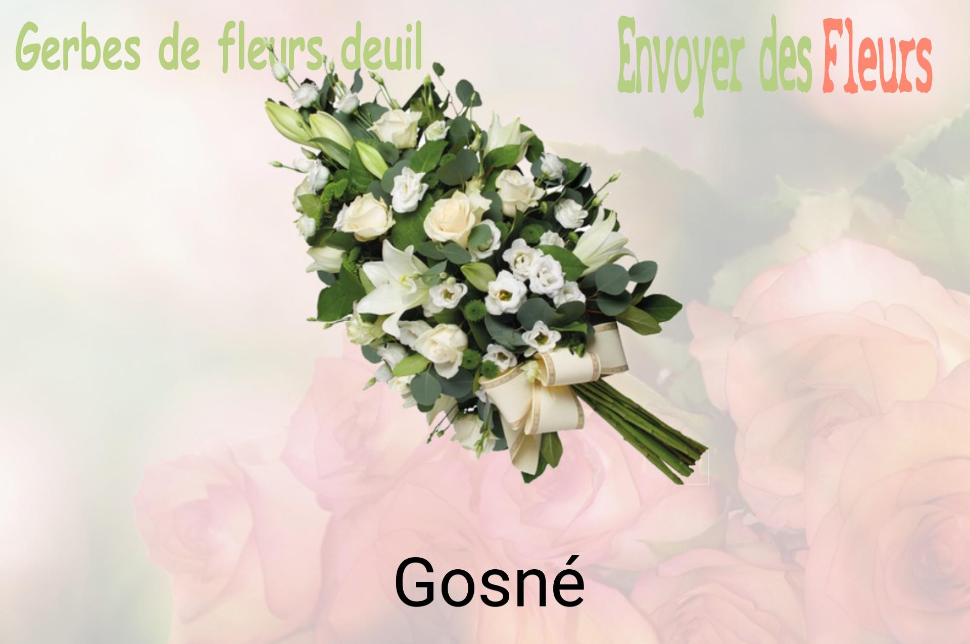 Gerbe de fleurs de deuil livrée à Gosné